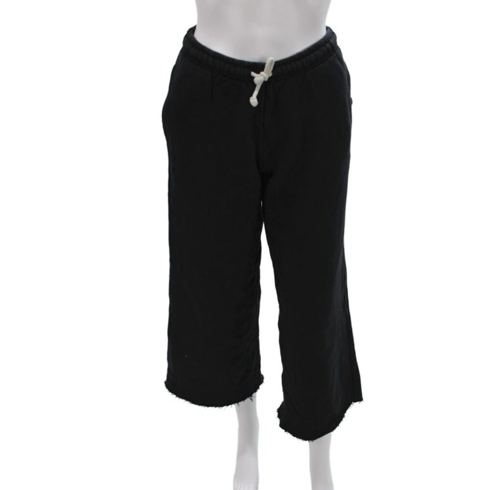 Perfect White Tee Women Black Cotton Drawstring Sweatpants Size XS
